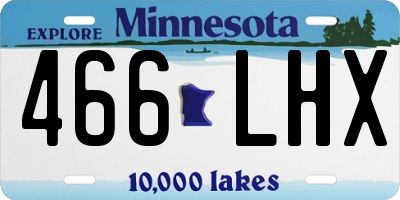 MN license plate 466LHX
