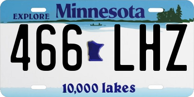 MN license plate 466LHZ