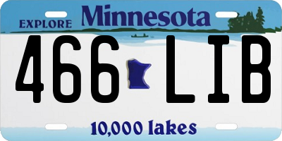 MN license plate 466LIB