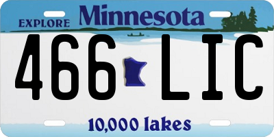 MN license plate 466LIC