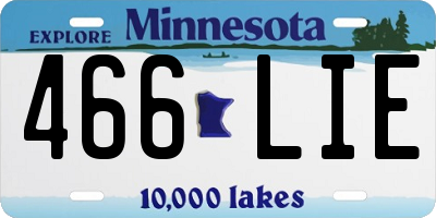 MN license plate 466LIE