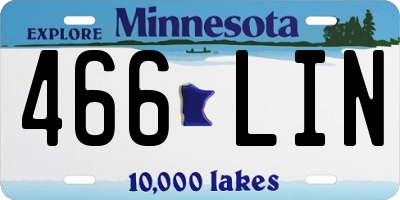 MN license plate 466LIN