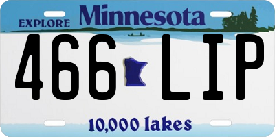 MN license plate 466LIP