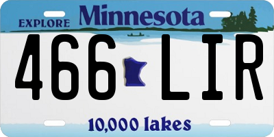 MN license plate 466LIR