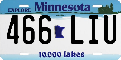 MN license plate 466LIU