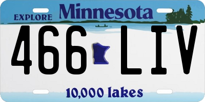 MN license plate 466LIV