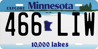 MN license plate 466LIW