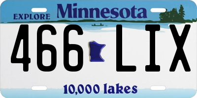 MN license plate 466LIX