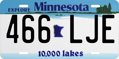 MN license plate 466LJE