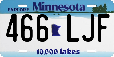MN license plate 466LJF
