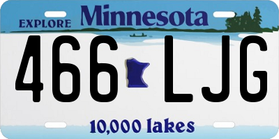 MN license plate 466LJG
