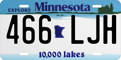 MN license plate 466LJH