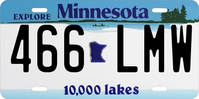 MN license plate 466LMW
