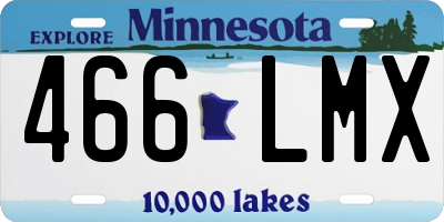 MN license plate 466LMX