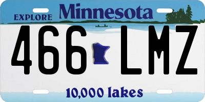 MN license plate 466LMZ