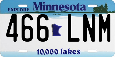 MN license plate 466LNM
