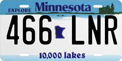 MN license plate 466LNR