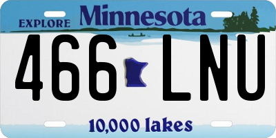 MN license plate 466LNU