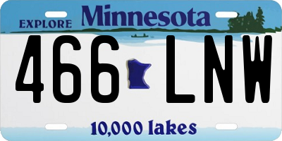 MN license plate 466LNW
