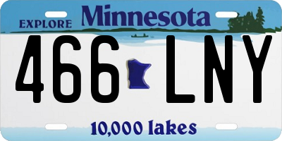 MN license plate 466LNY
