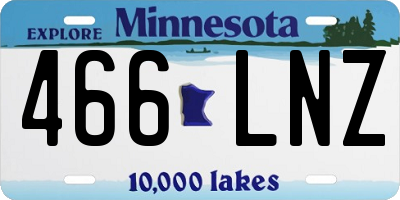 MN license plate 466LNZ