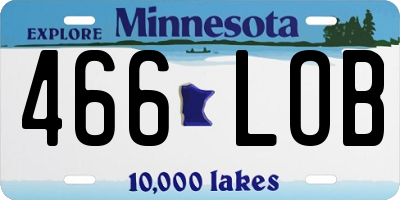 MN license plate 466LOB