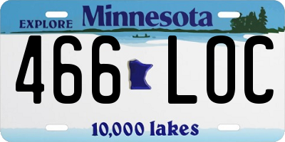 MN license plate 466LOC