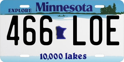 MN license plate 466LOE