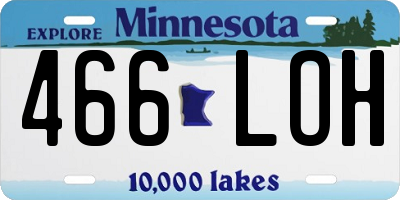 MN license plate 466LOH