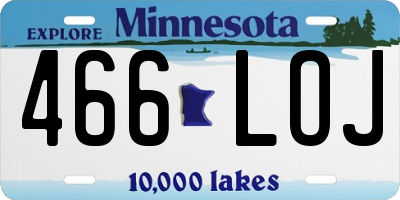 MN license plate 466LOJ