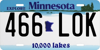 MN license plate 466LOK