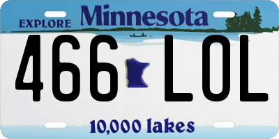 MN license plate 466LOL