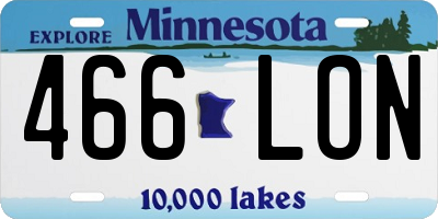 MN license plate 466LON