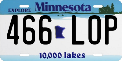 MN license plate 466LOP