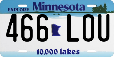 MN license plate 466LOU