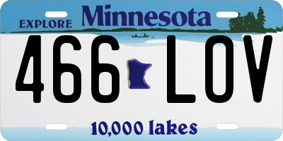 MN license plate 466LOV