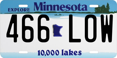 MN license plate 466LOW