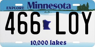 MN license plate 466LOY