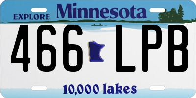 MN license plate 466LPB