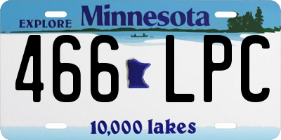 MN license plate 466LPC