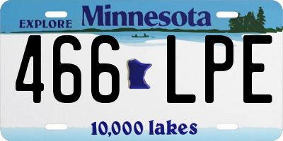MN license plate 466LPE