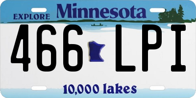 MN license plate 466LPI