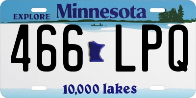MN license plate 466LPQ