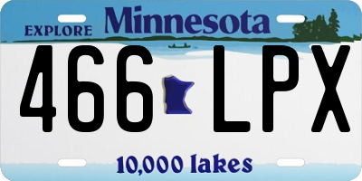 MN license plate 466LPX