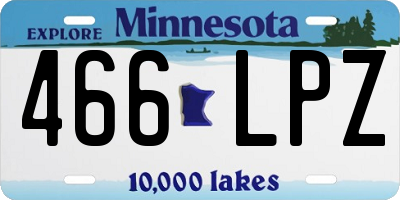 MN license plate 466LPZ