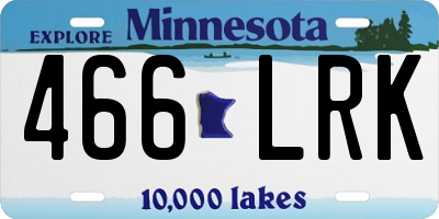 MN license plate 466LRK
