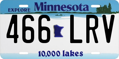 MN license plate 466LRV
