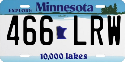 MN license plate 466LRW