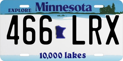 MN license plate 466LRX