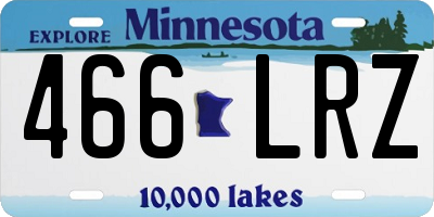 MN license plate 466LRZ